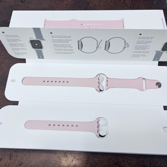 Apple Watch Sport Band - Gold Stainless Steel Pin - Pink Sand (New in Box) - Picture 11 of 15